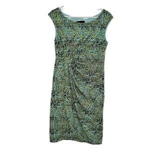 Connected Apparel Faux Wrap Midi Dress